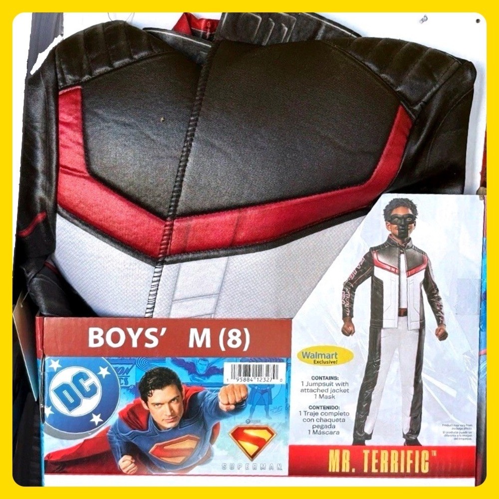 Kids Costume Mr. Terrific Boys Superhero, M (8),‎ Multi New In Box